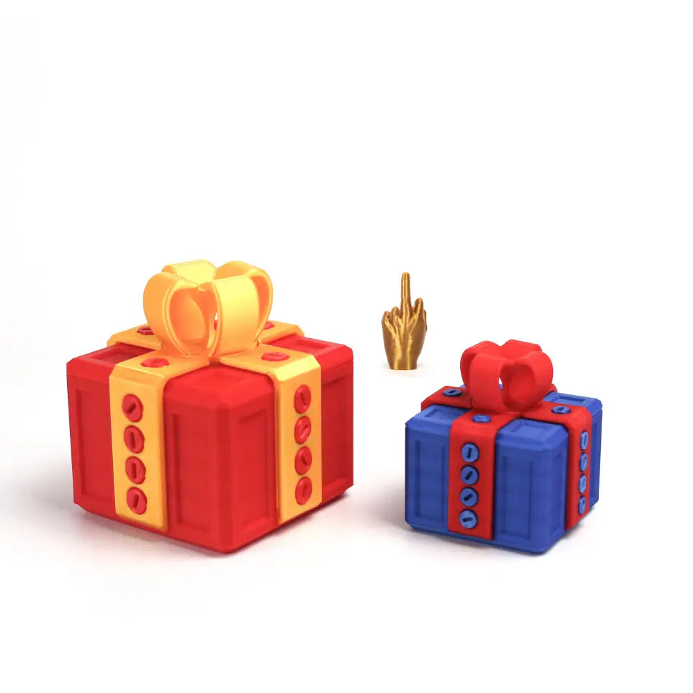 3D Printed Funny Gift Box Surprise Ornament Eco-Friendly PLA Novelty Decor with Bow Multi-Size & Color Options Humorous