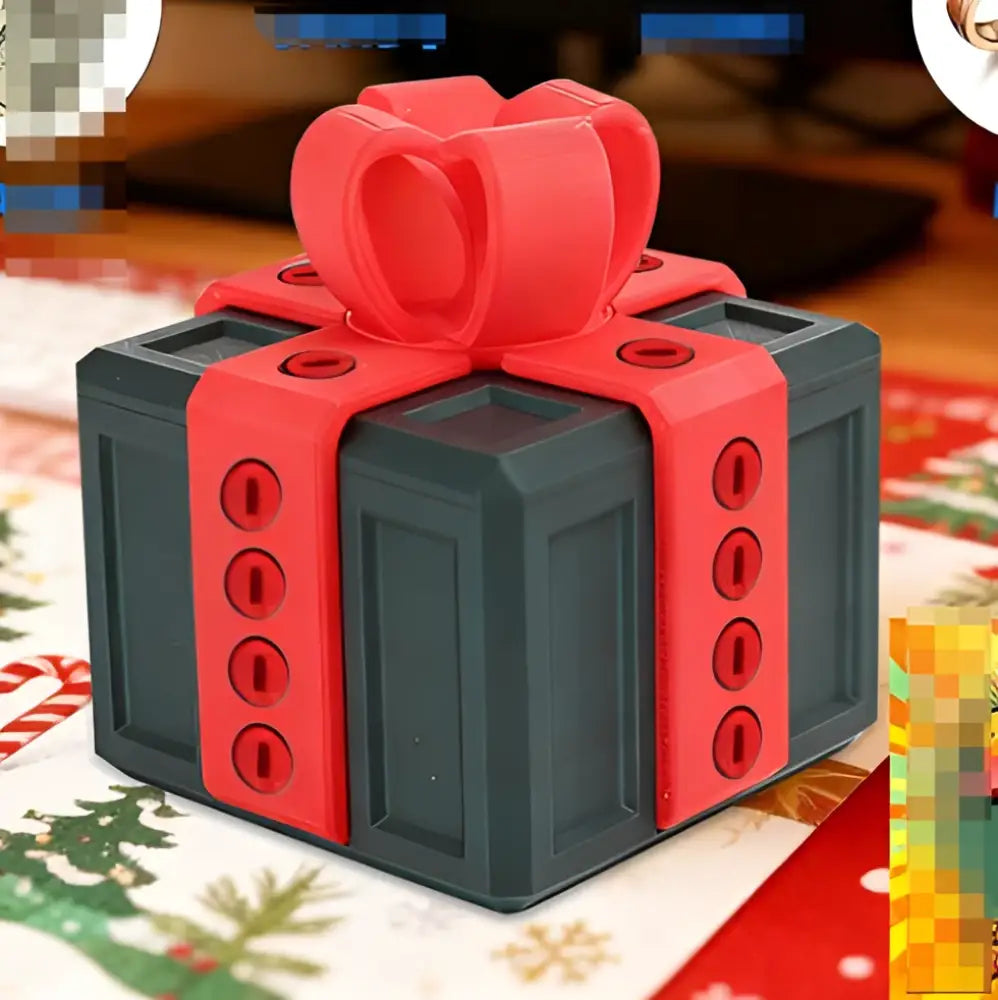 3D Printed Funny Gift Box Surprise Ornament Eco-Friendly PLA Novelty Decor with Bow Multi-Size & Color Options Humorous