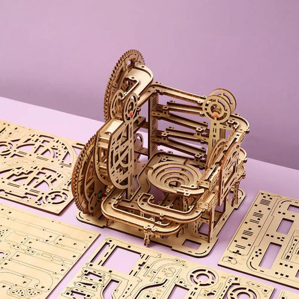 3D Wooden Marble Maze Puzzle DIY Educational Marble Run Assembly Toy for Kids - LG835 Marbles Maze - Toys & Collectibles