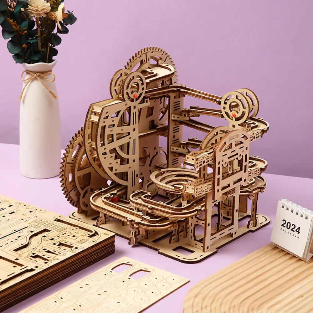 3D Wooden Marble Maze Puzzle DIY Educational Marble Run Assembly Toy for Kids - LG835 Marbles Maze - Toys & Collectibles