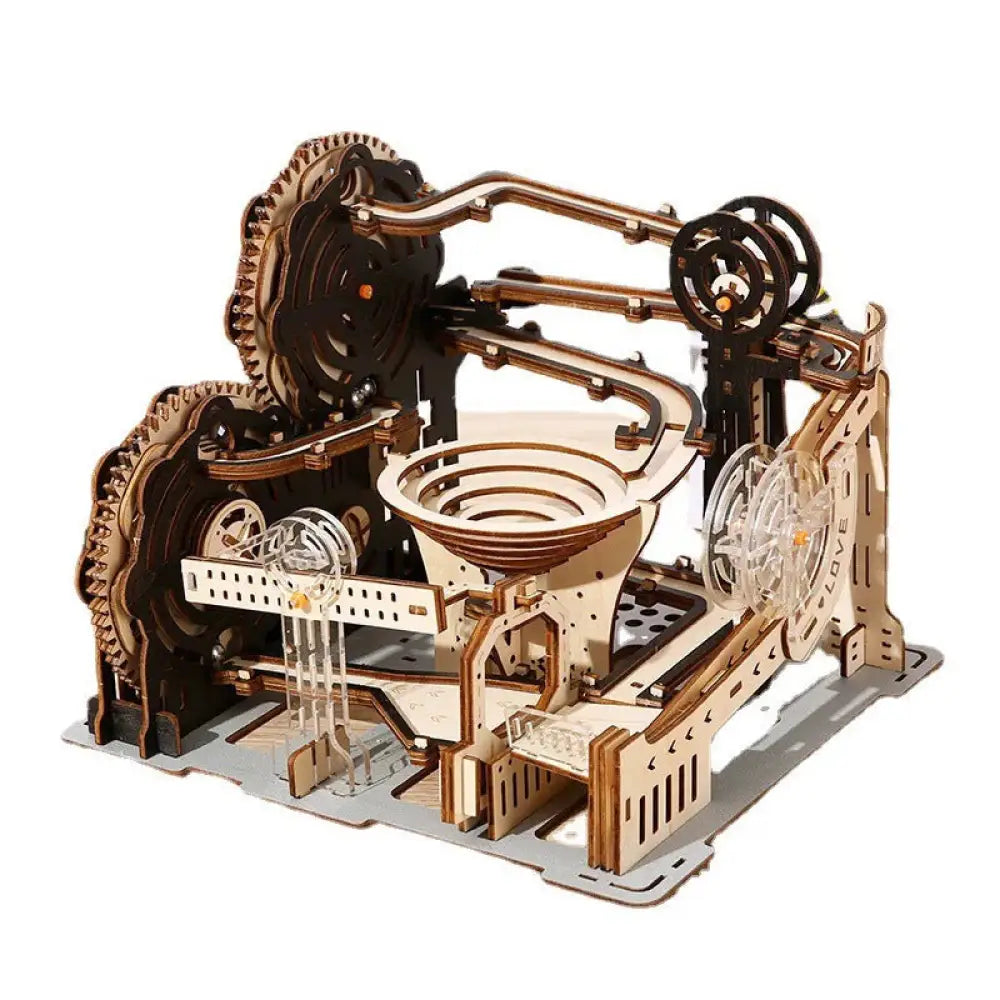 3D Wooden Mechanical Ball Track Puzzle DIY Marble Run Simulation Model Educational Toy - Toys & Collectibles