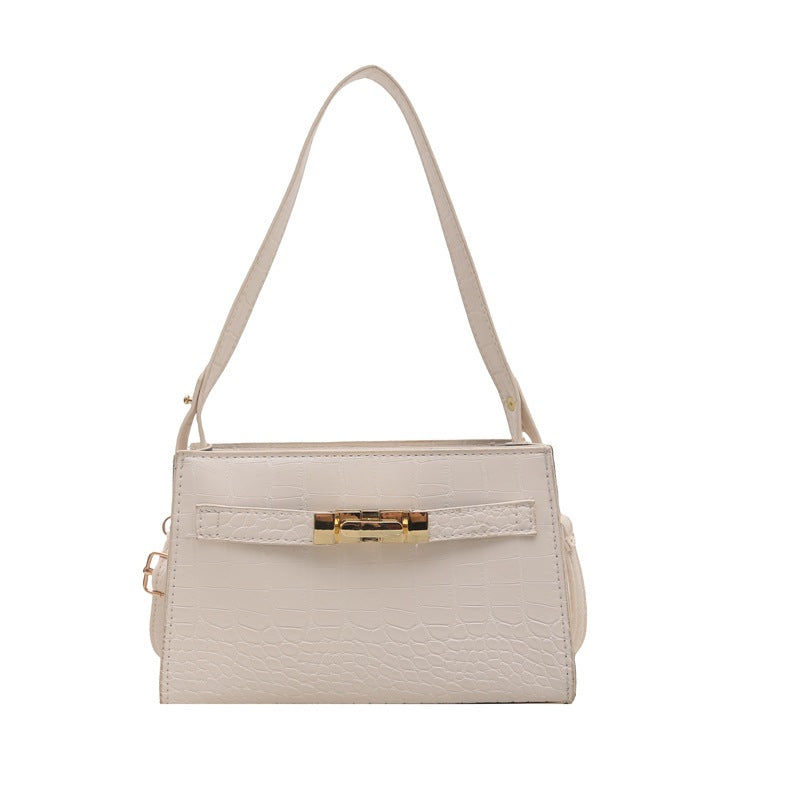 Crocodile Pattern PU Handbag Medium Square Shoulder Bag
