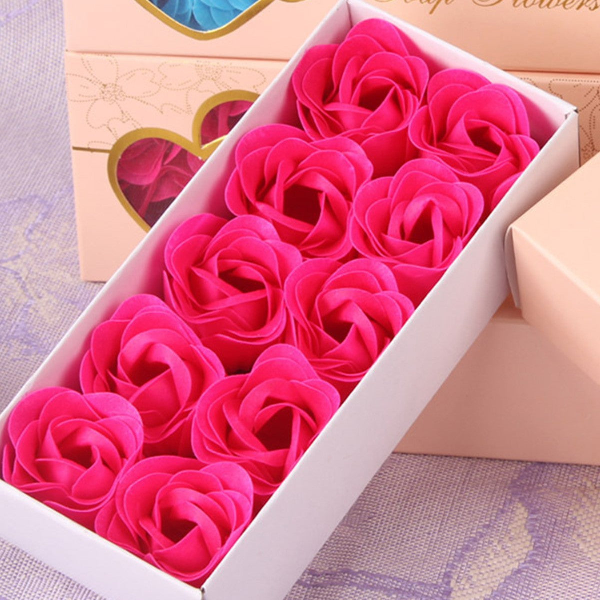 Double Heart Rose Soap Flowers Gift Box Scented Eternal Soap Roses for Valentines Day & Christmas