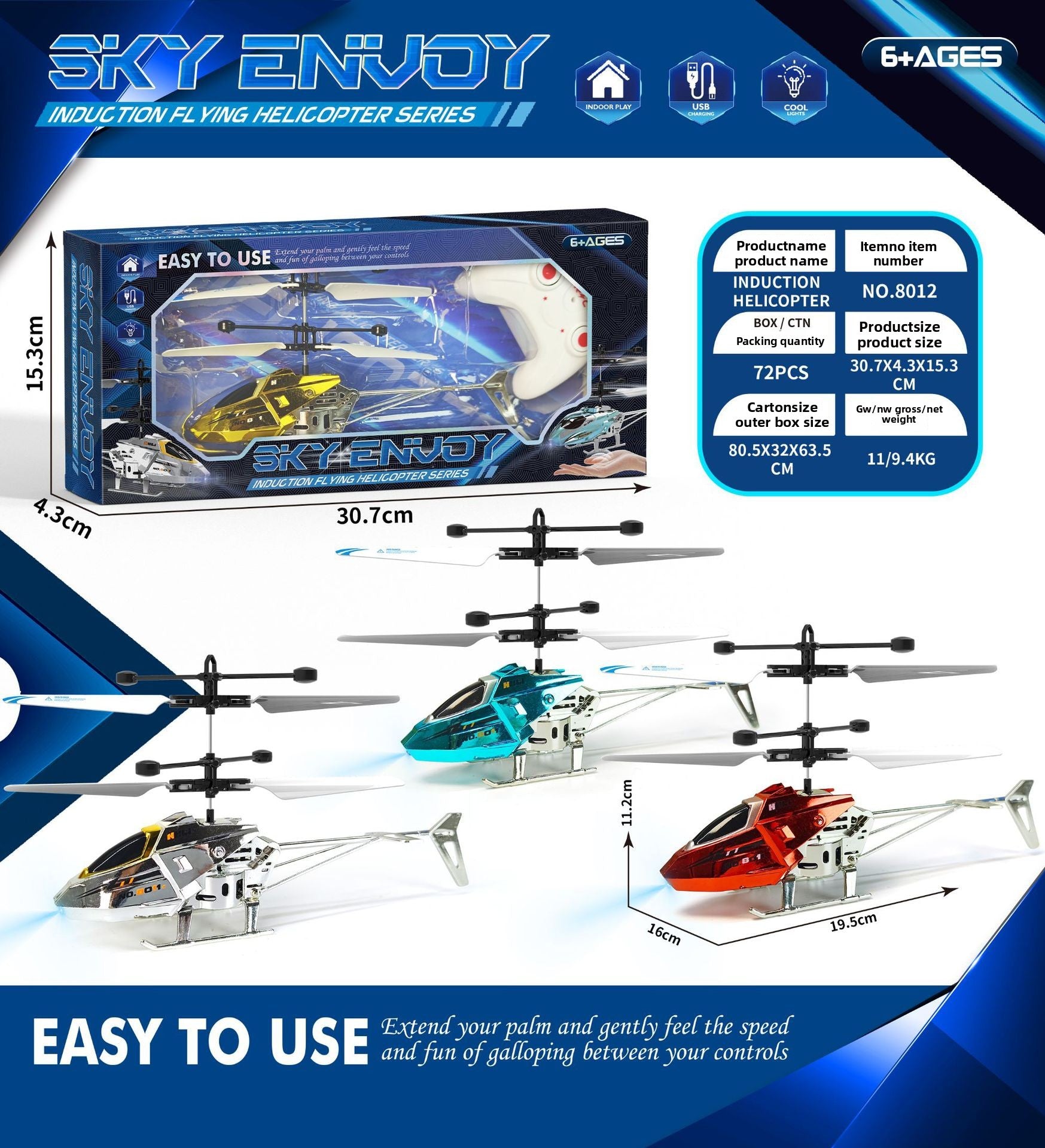 Hand Gesture Sensor RC Drone USB Rechargeable Remote Control Aircraft