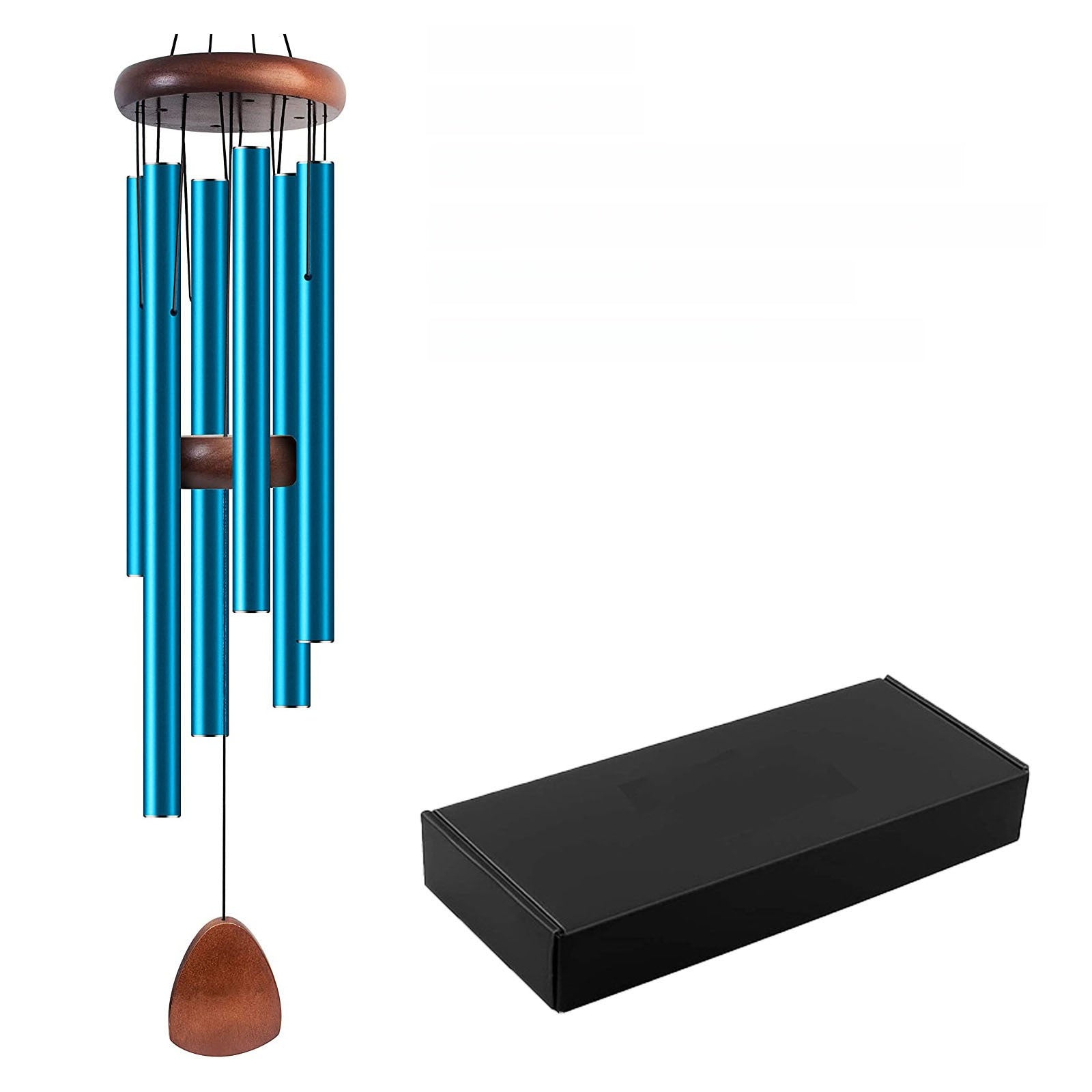 Personalized Aluminum Wind Chimes - 6 Tube Outdoor Hanging Chime with Deep Resonant Sound