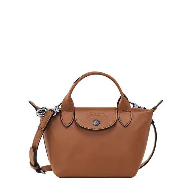 Lambskin Dumpling Shoulder Bag Small PU Leather Crossbody Handbag with Mobile and ID Pockets, Trendy Street Style