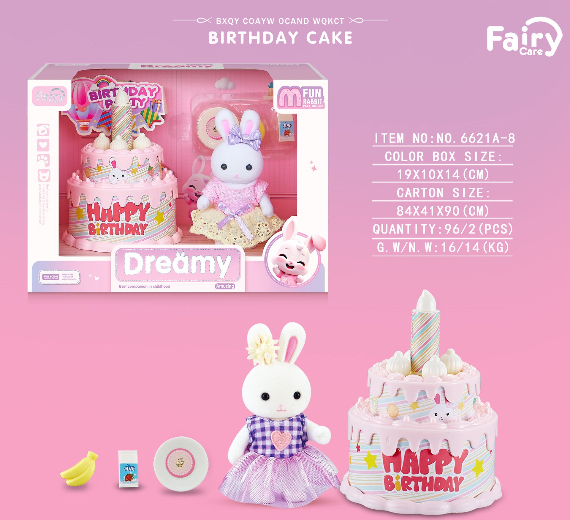 Rabbit-Themed Miniature Dressing Table Playset for Kids Imaginative Role-Play Toys