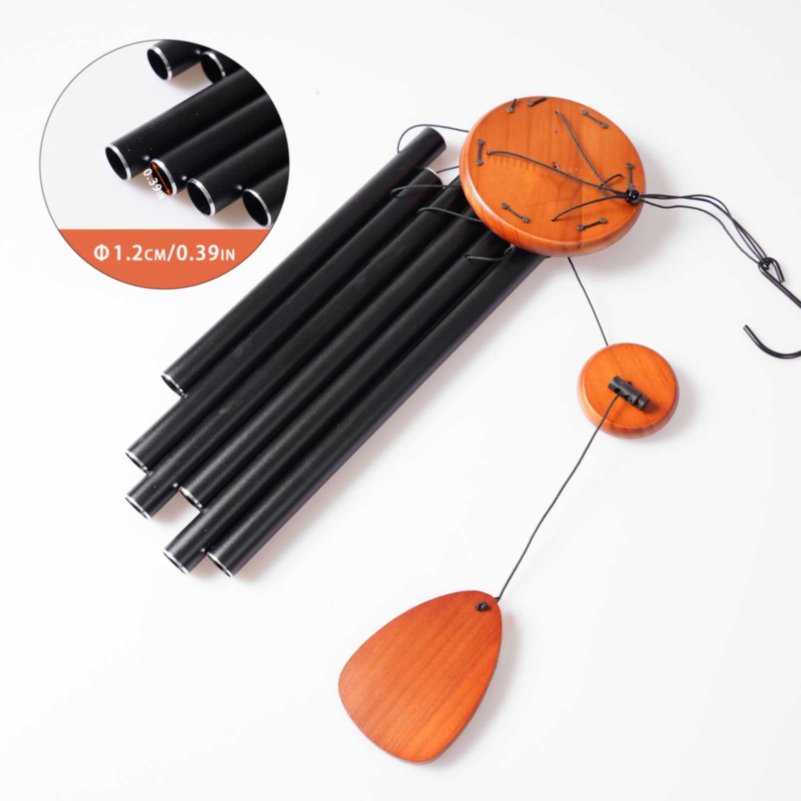 Personalized Aluminum Wind Chimes - 6 Tube Outdoor Hanging Chime with Deep Resonant Sound