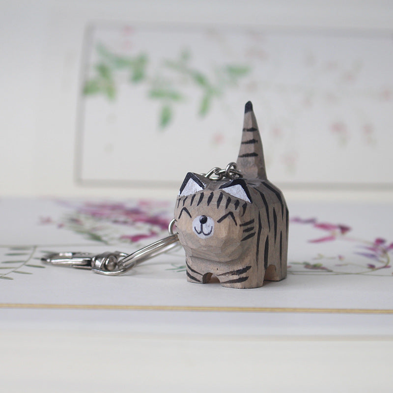 Handcrafted Wooden Animal Ornament Basswood Table Decor & Pendant Keychain