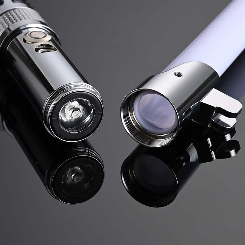16-Color LED Lightsaber with Sound & Vibration - USB Rechargeable Metal Handle Detachable Blade Flash & Silent Modes