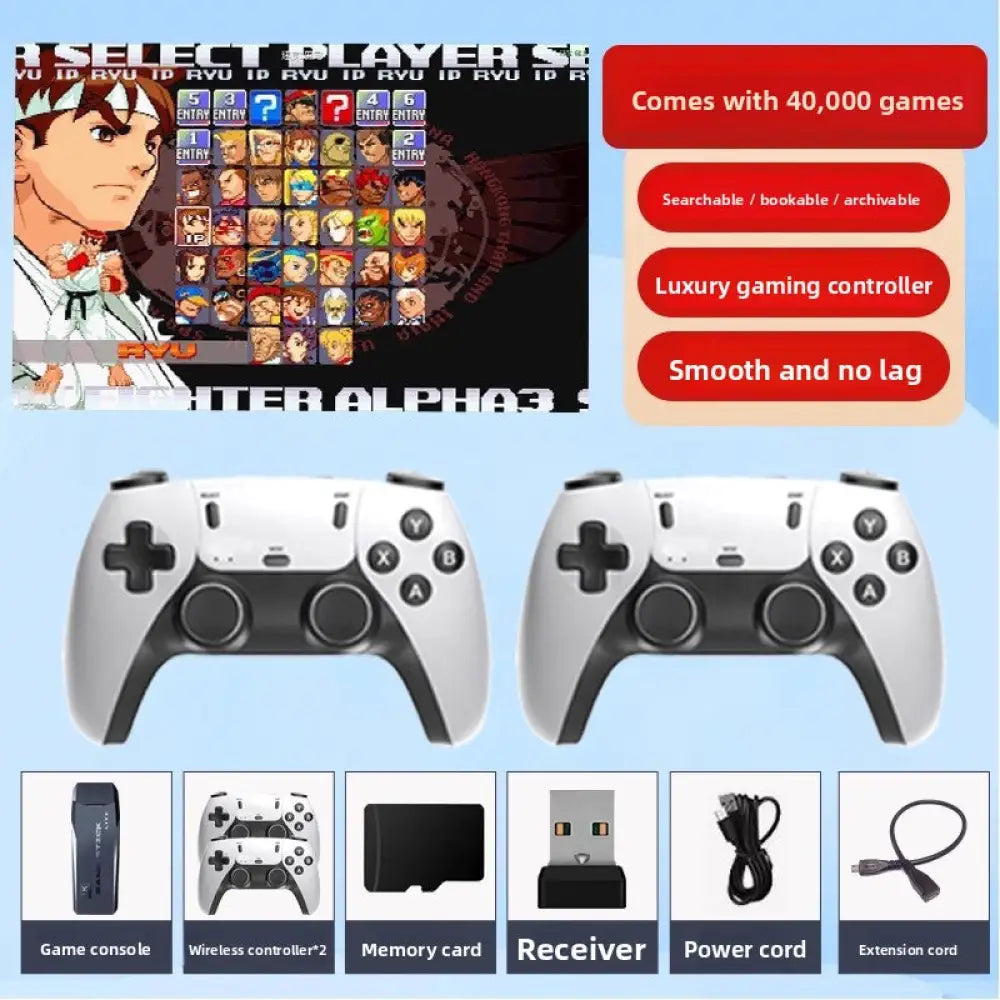 4K Retro Game Console with 2 Wireless Controllers - 40,000+ Classic Games HDMI TV Plug & Play (32G/64G/128G) - CN