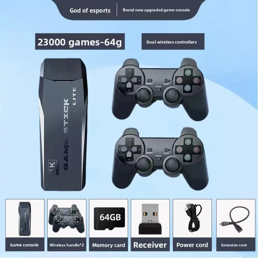 4K Retro Game Console with 2 Wireless Controllers - 40,000+ Classic Games HDMI TV Plug & Play (32G/64G/128G) - CN