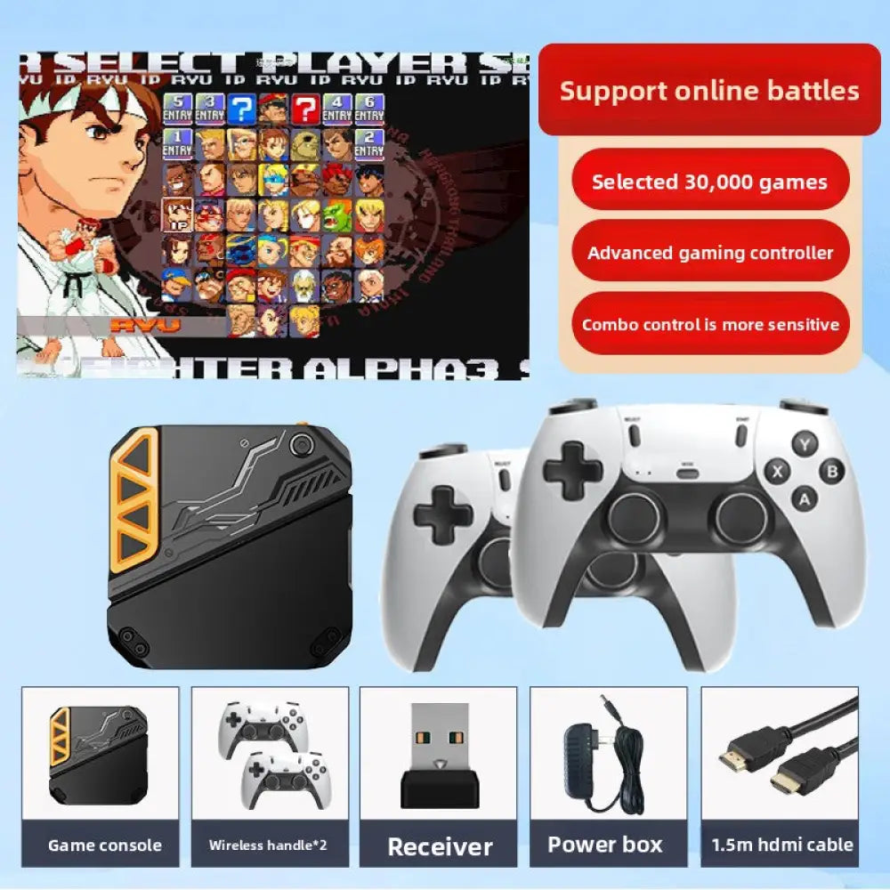 4K Retro Game Console with 2 Wireless Controllers - 40,000+ Classic Games HDMI TV Plug & Play (32G/64G/128G) - CN