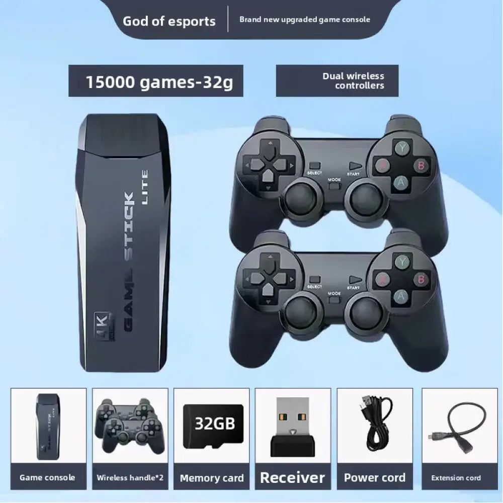 4K Retro Game Console with 2 Wireless Controllers - 40,000+ Classic Games HDMI TV Plug & Play (32G/64G/128G) - CN