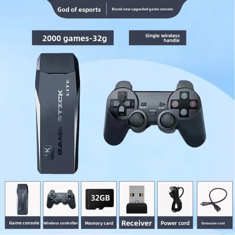 4K Retro Game Console with 2 Wireless Controllers - 40,000+ Classic Games HDMI TV Plug & Play (32G/64G/128G) - CN