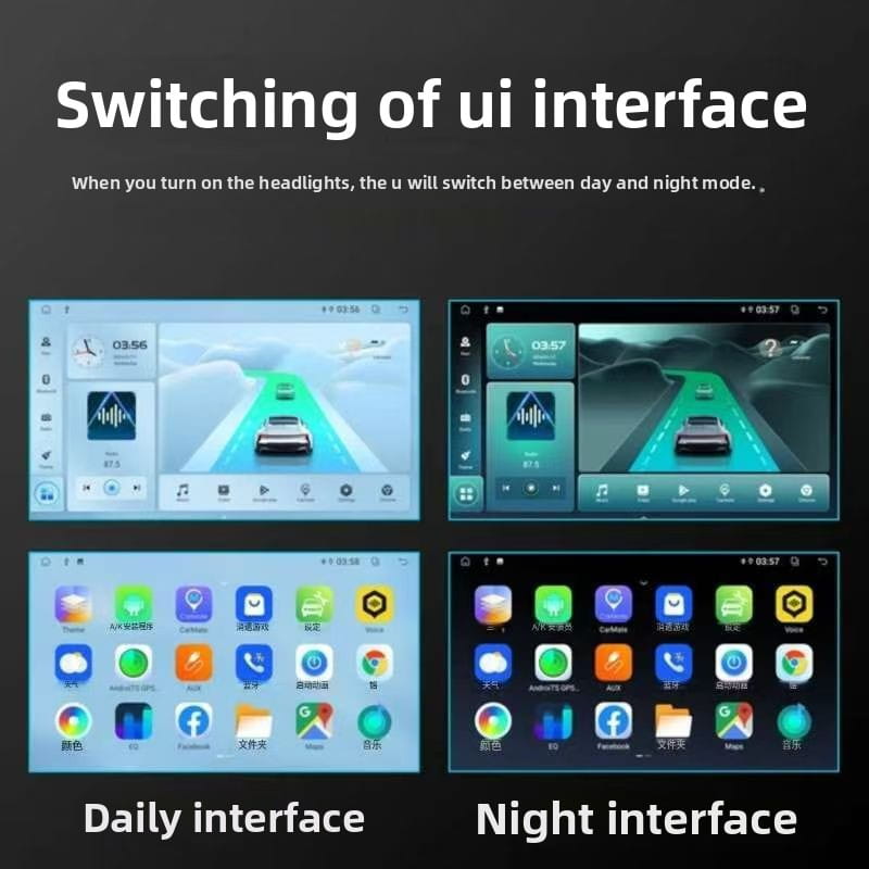 9-10’’ Android Car Navigation System GPS + Wireless CarPlay Touchscreen Universal Fit