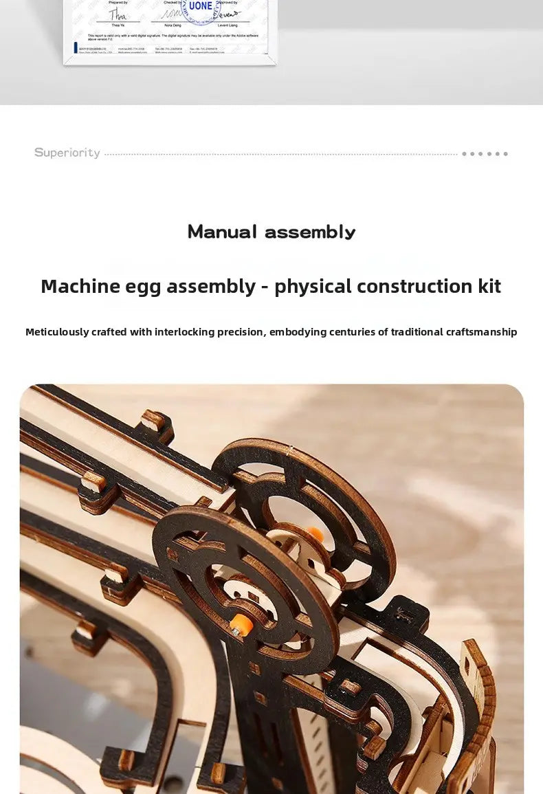 3D Wooden Mechanical Ball Track Puzzle DIY Marble Run Simulation Model Educational Toy