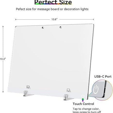 Reusable LED Acrylic Drawing Board for Kids - Touch-Control Light-Up Writing Tablet with 7 Colored Pens, Creative Educational Art Board
