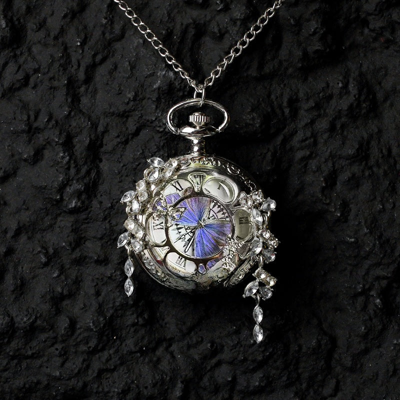 Real Butterfly Pocket Watch - Preserved Specimen Decorative Electronic Pocket Watch Gift