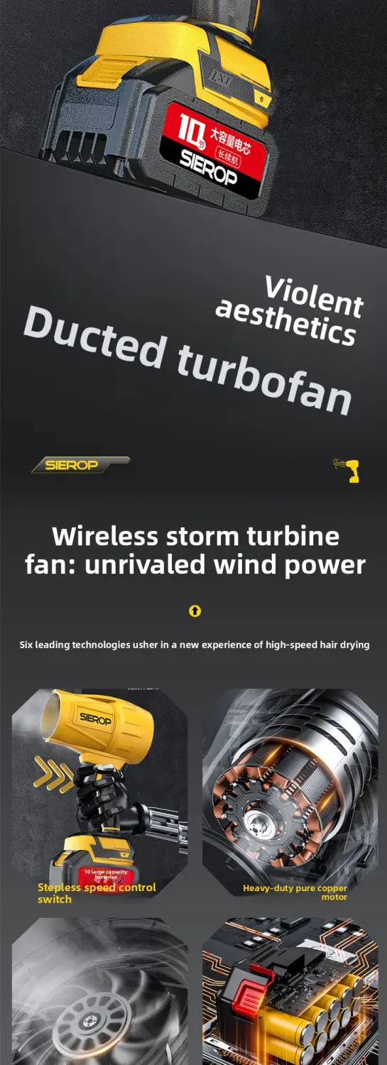 21V Cordless Brushless Air Blower - High Thrust 1000g Rechargeable