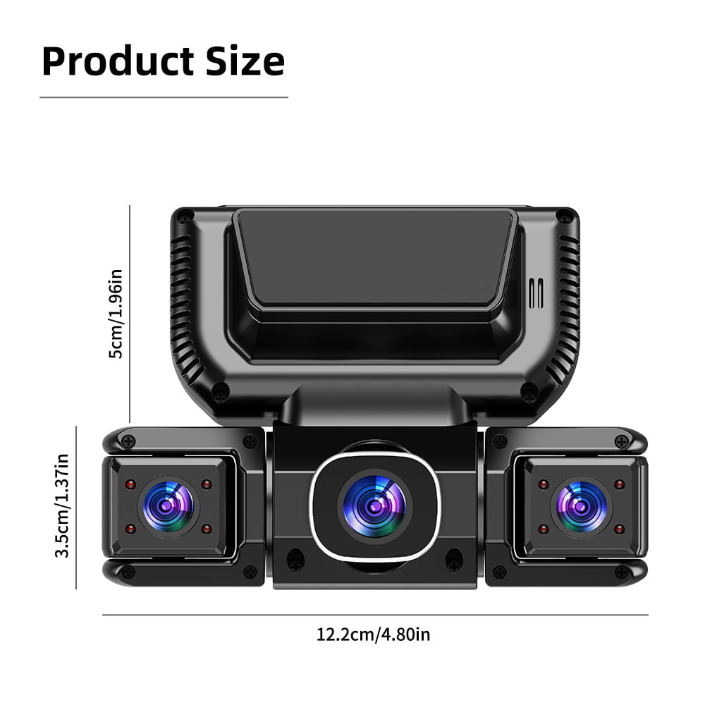 1080P WiFi Car Dash Camera with Four Lenses & Night Vision - Wide Angle Loop Recording Dash Cam