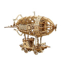 Mechanical Wooden Airship 3D Puzzle Model Kit DIY Gear Transmission Educational Craft for Teens and Adults