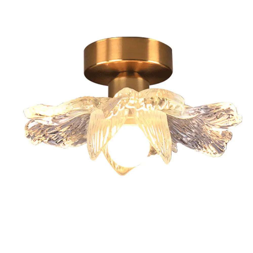 Mid Century Nordic LED Ceiling Light with Scalloped Glass Shades - Home Decor