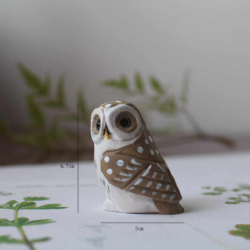 Handcrafted Wooden Animal Ornament Basswood Table Decor & Pendant Keychain