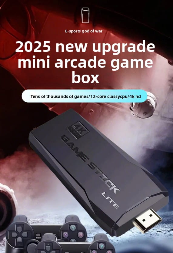 4K Retro Game Console with 2 Wireless Controllers - 40,000+ Classic Games HDMI TV Plug & Play (32G/64G/128G)