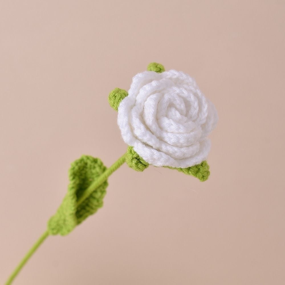 Handmade Crochet Rose Flower - Cotton Knitted Artificial Rose for Home Decor, Gifts & Special Occasions