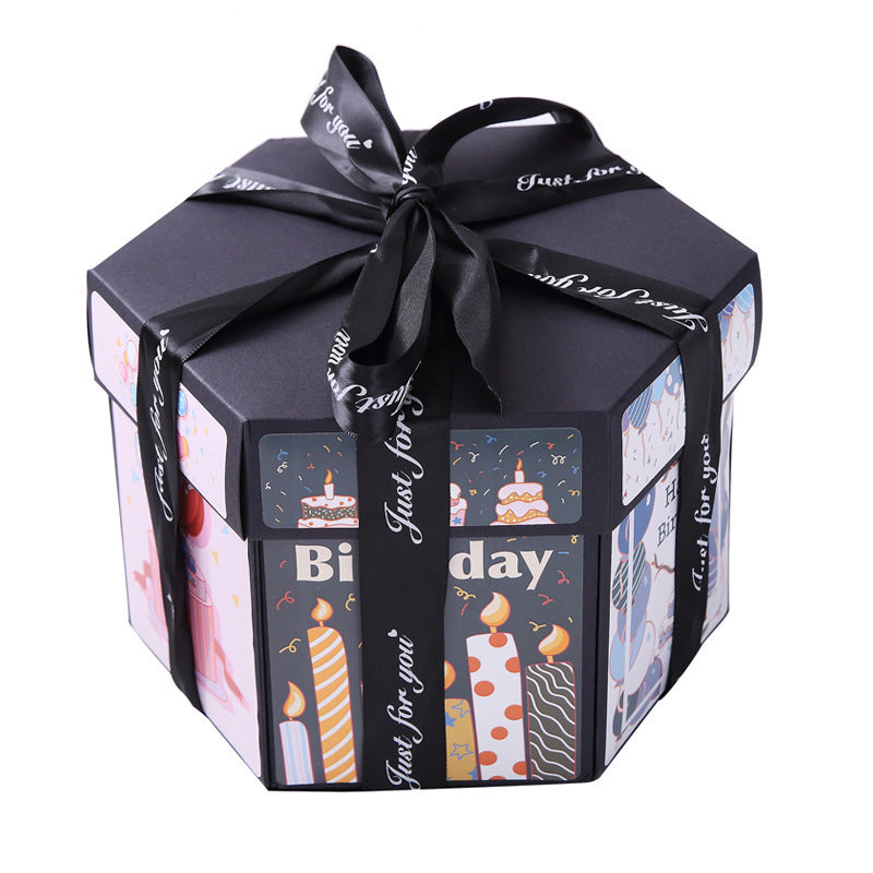 Hexagonal Explosion Box DIY Multi-Layer Gift Box for Surprises