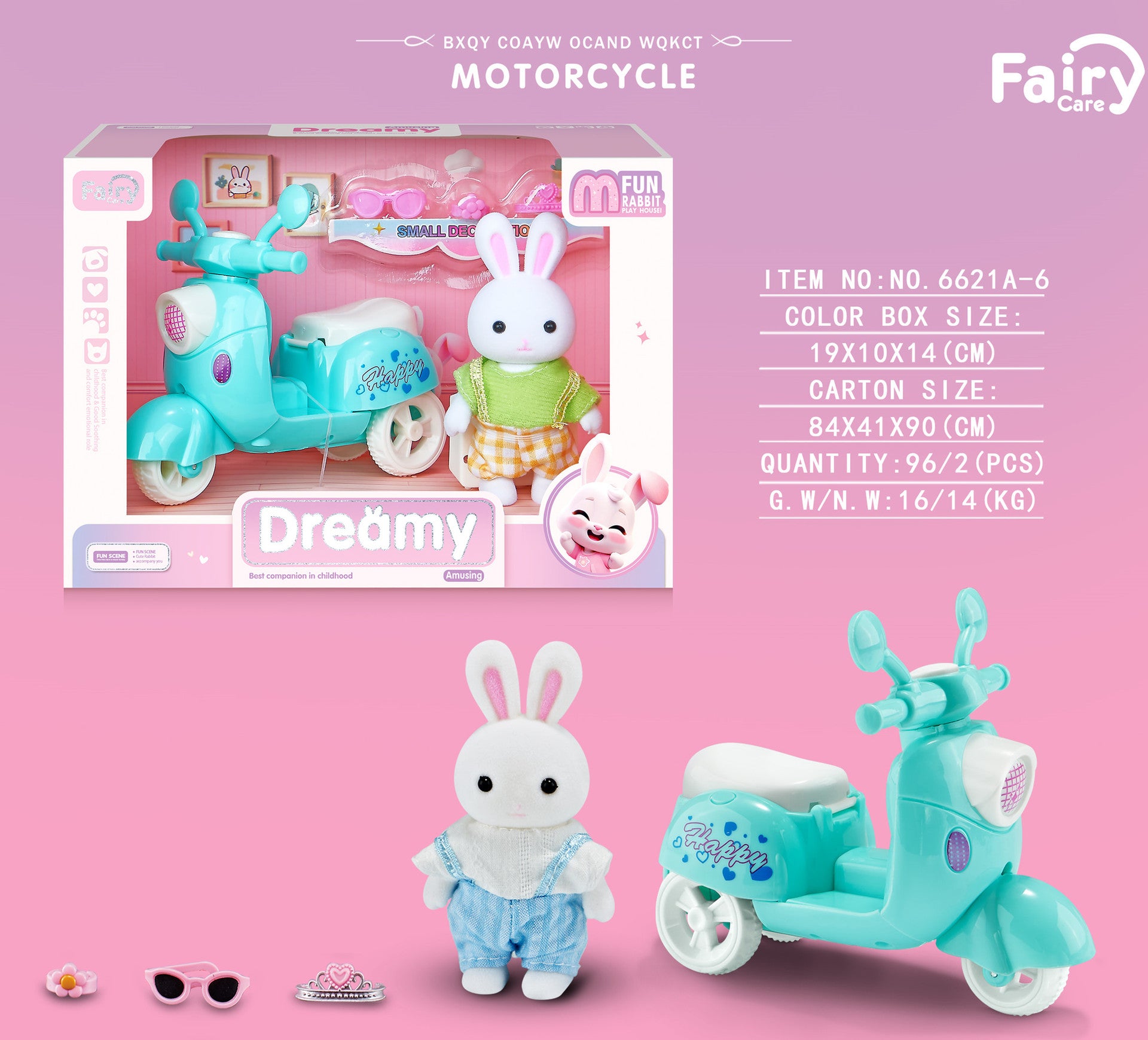 Rabbit-Themed Miniature Dressing Table Playset for Kids Imaginative Role-Play Toys