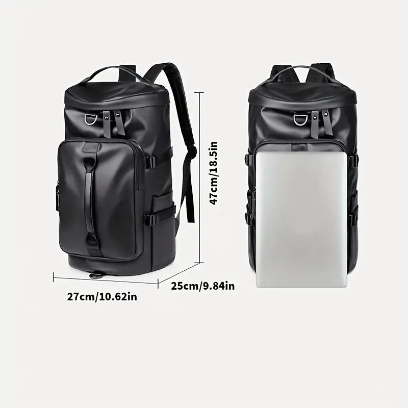 Waterproof Oxford Backpack 20-35L Large Capacity Convertible Bag with Dry & Wet Separation for Travel, Sports, and Business