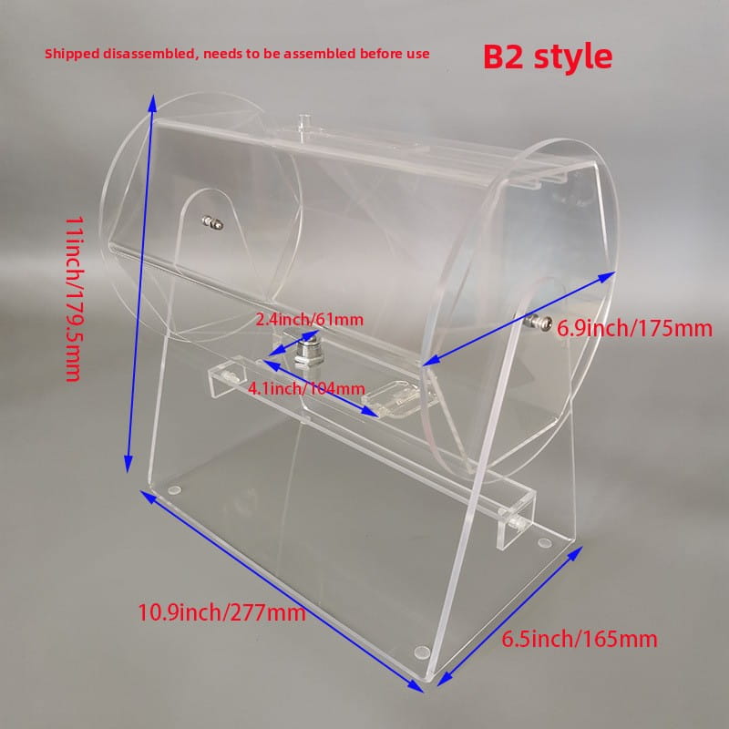 Clear Acrylic Lottery Drum Raffle Drawing Machine Transparent Rotating Ball Box