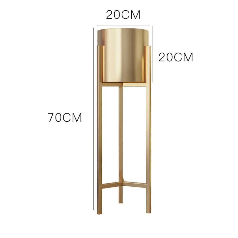 Nordic Gold Metal Plant Stand with Cylindrical Pot Holders - Gold Medium - Home Decor