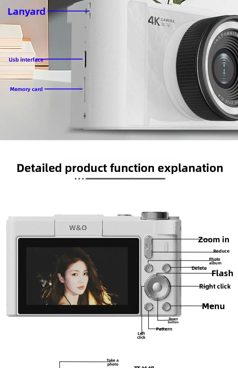 14MP Digital Camera with 3.0’’ Rotating Screen - HD Selfie Camera with 3x Zoom for Students & Travel