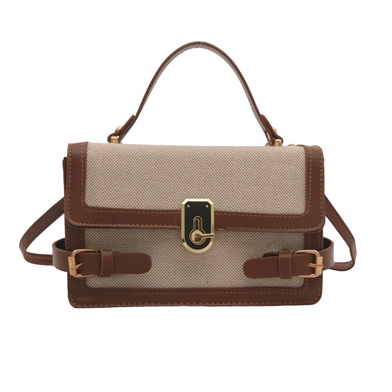 Small Square Bag Trendy Color-Block Crossbody for Summer