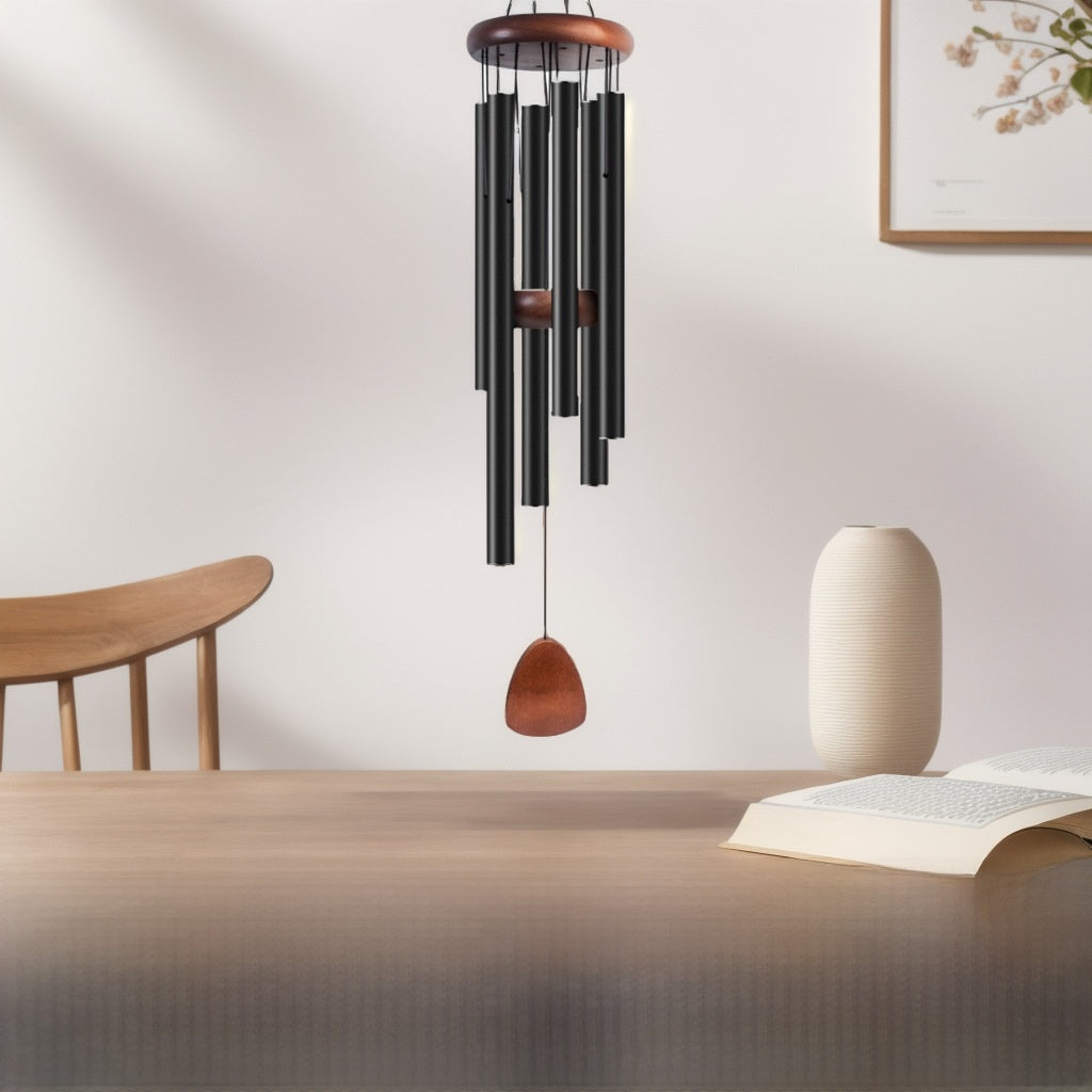 Personalized Aluminum Wind Chimes - 6 Tube Outdoor Hanging Chime with Deep Resonant Sound