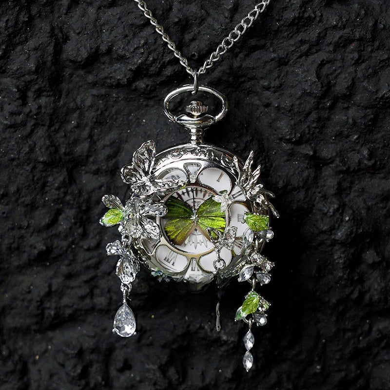 Real Butterfly Pocket Watch - Preserved Specimen Decorative Electronic Pocket Watch Gift