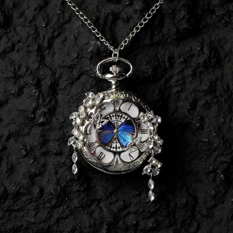 Real Butterfly Pocket Watch - Preserved Specimen Decorative Electronic Pocket Watch Gift