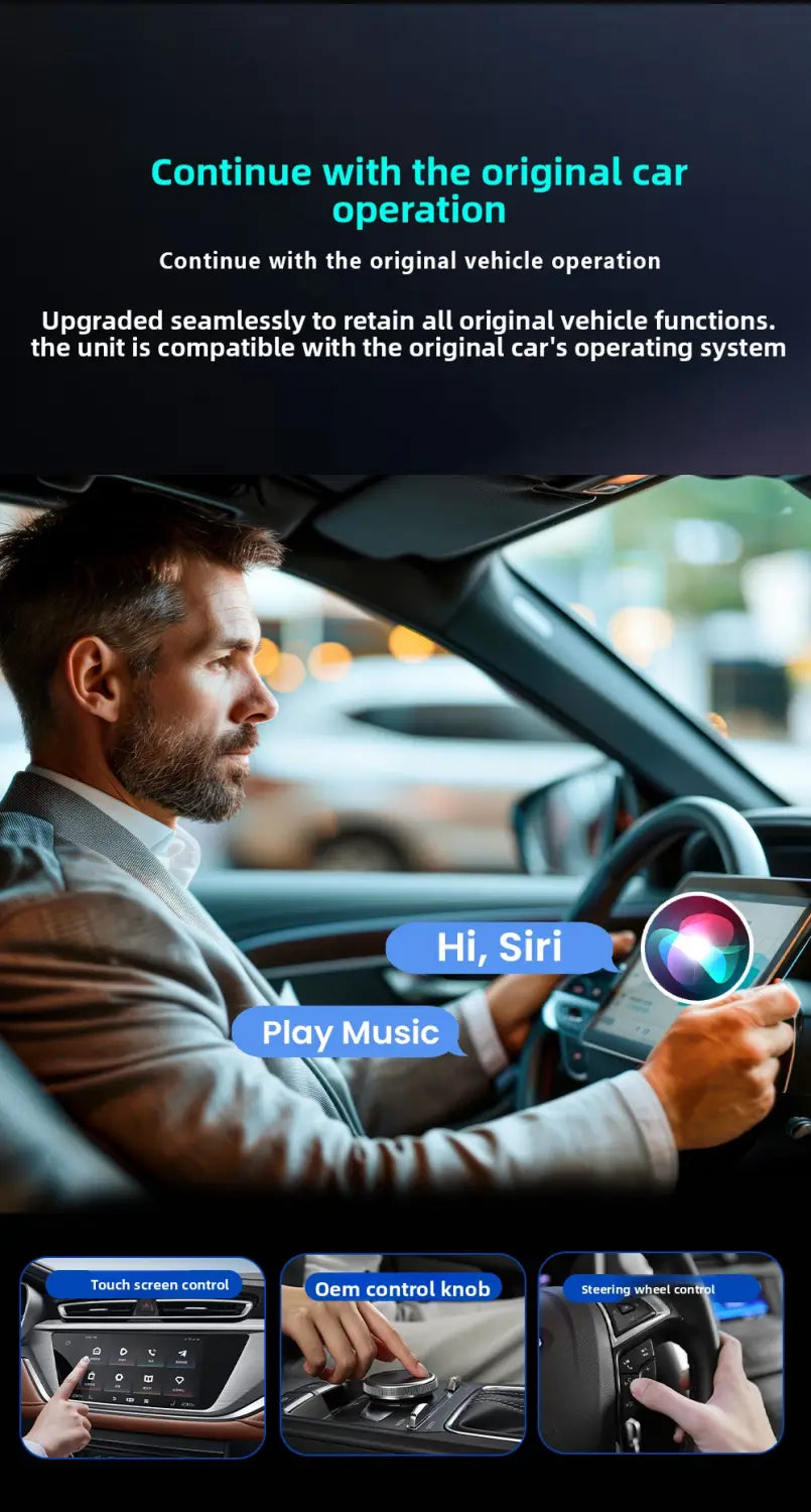 Wireless CarPlay & Android Auto Adapter 1080P USB Plug & Play Converter for iOS & Android