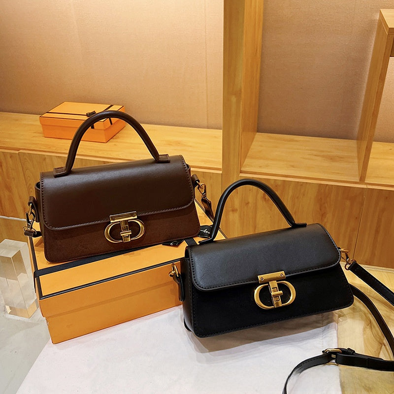 Small Square PU Leather Bag Adjustable Shoulder & Crossbody Bag with Phone Pocket, Retro Style