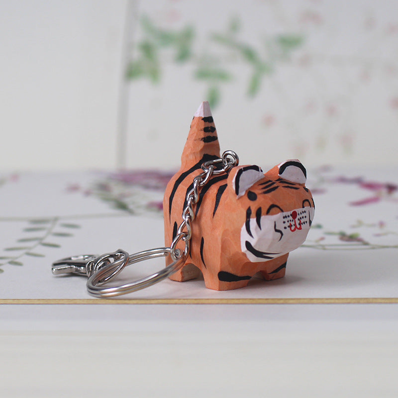 Handcrafted Wooden Animal Ornament Basswood Table Decor & Pendant Keychain