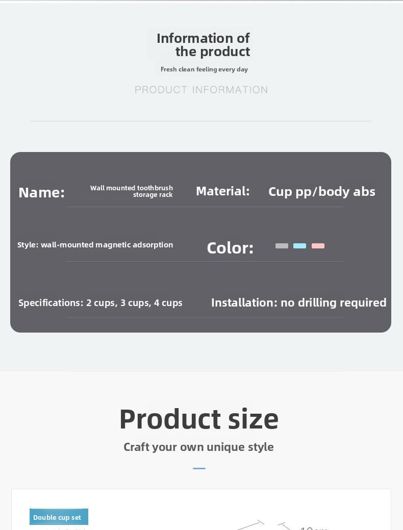 Magnetic Wall-Mounted Toothbrush Holder with Toothpaste Squeezer