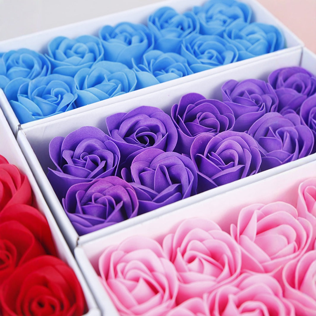 Double Heart Rose Soap Flowers Gift Box Scented Eternal Soap Roses for Valentines Day & Christmas