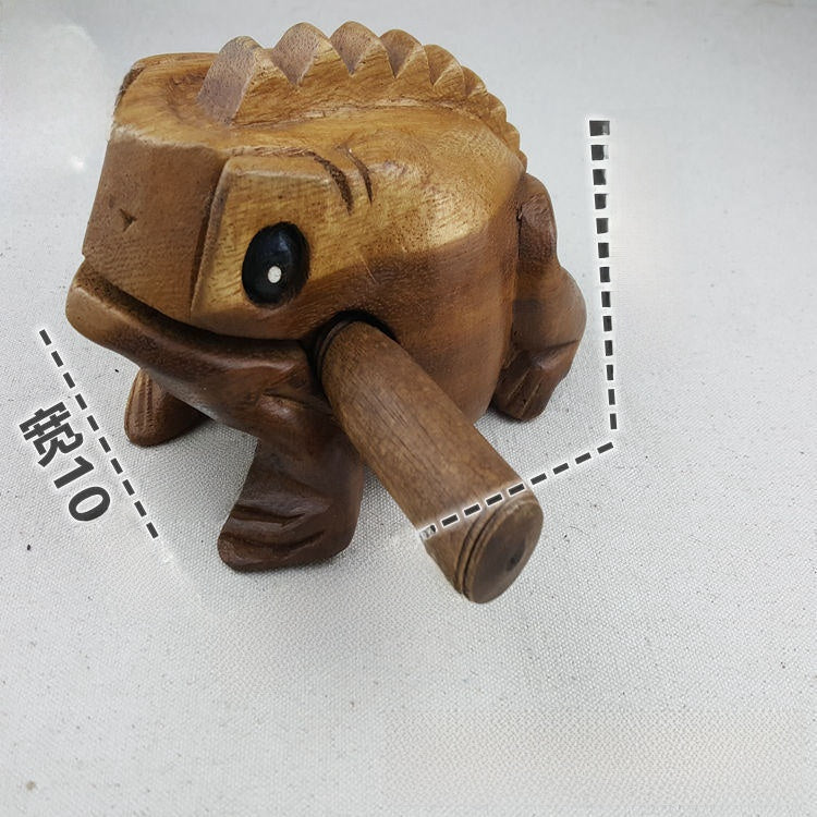 Handcrafted Thai Wooden Toad ? Mango Wood Souvenir with Chirping Sound and Cultural Charm