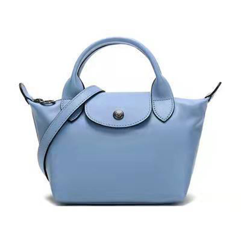 Lambskin Dumpling Shoulder Bag Small PU Leather Crossbody Handbag with Mobile and ID Pockets, Trendy Street Style