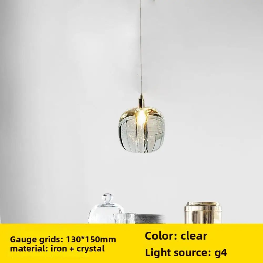 Modern Smart Crystal Pendant Light in Amber and Silver finishes - Large Single Head Clear - Home Decor