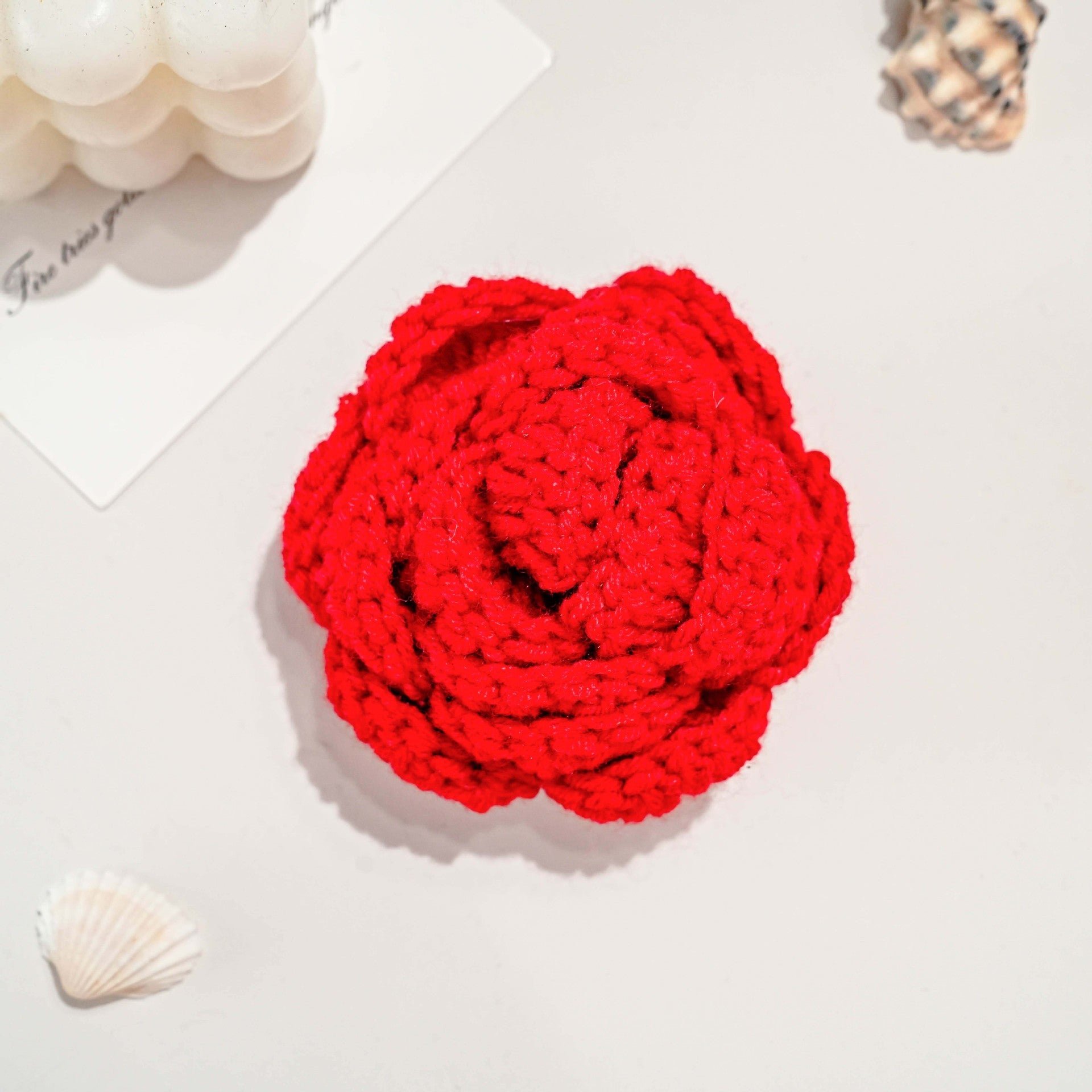 Handmade Crochet Rose Flower - Cotton Knitted Artificial Rose for Home Decor, Gifts & Special Occasions