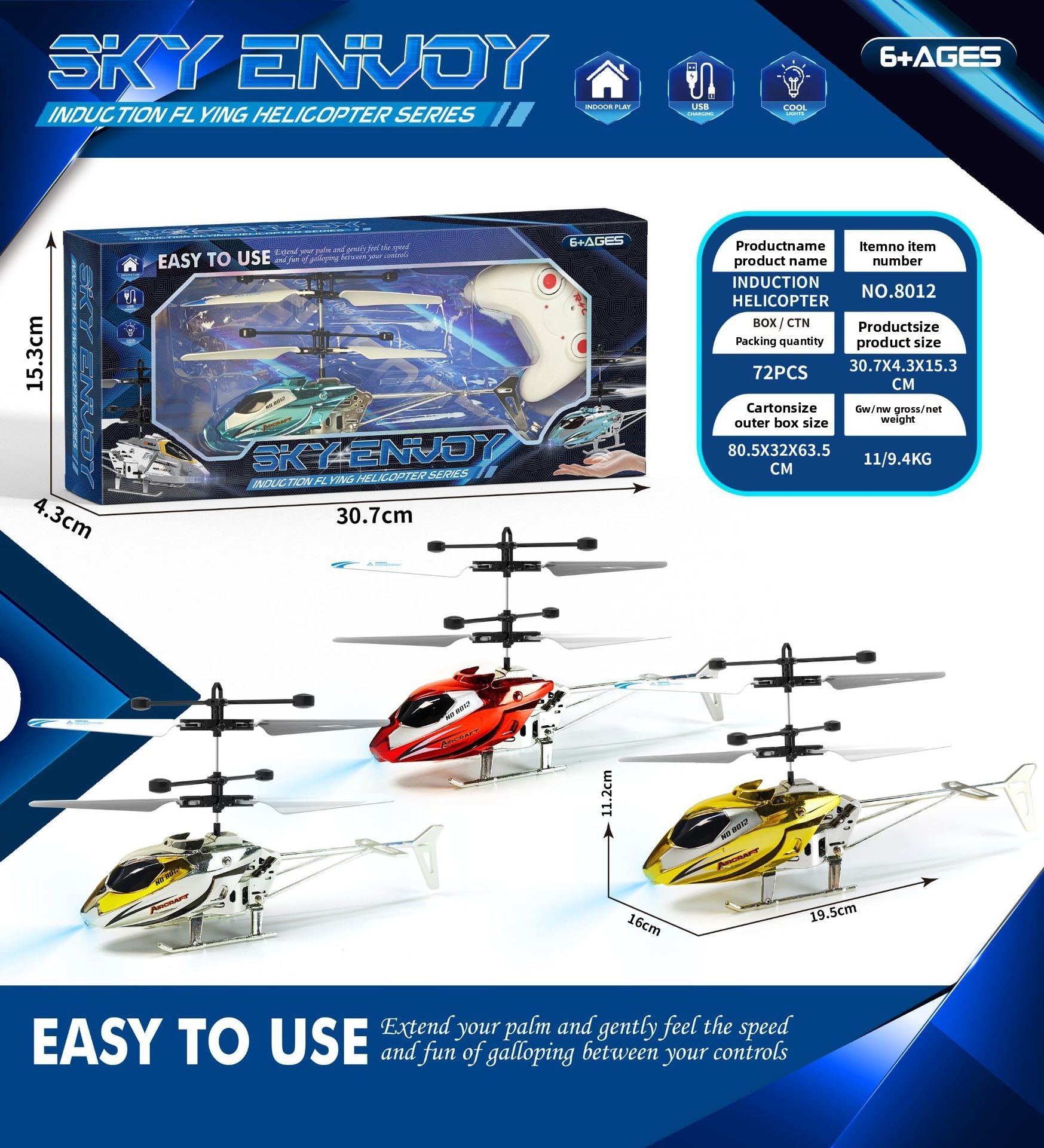 Hand Gesture Sensor RC Drone USB Rechargeable Remote Control Aircraft